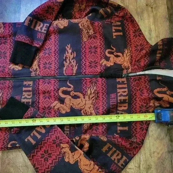 Fireball Whiskey Holiday One Piece Zip-Up Pajamas Size Large - Picture 6 of 10